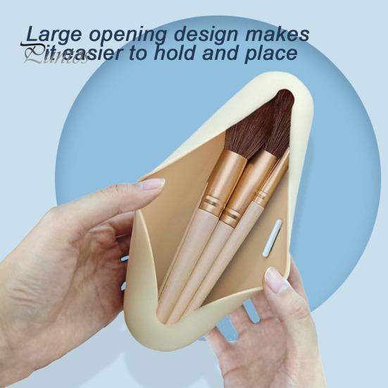 Kosmetiktasche aus Silikon, Reise-Make-up-Pinselhalter, tragbarer Pinsel-Organizer, belüftete Kosmetiktasche für den täglichen Gebrauch, Reiseaufbewahrung