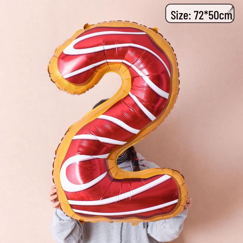 40-Inch Donut Number Balloons for Kids' First Birthday or Kindergarten Party Decorations