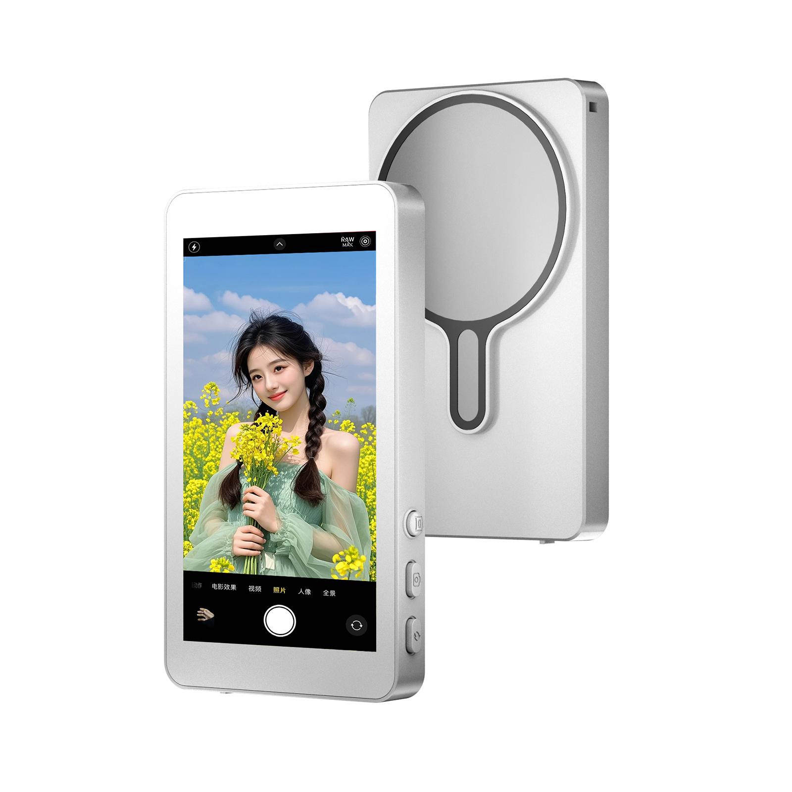 

Magnetic Wireless Selfie Monitor Screen Phone Vlog Selfie Screen Rear Camera Monitor Screen for Android iPhone Cellphone білий