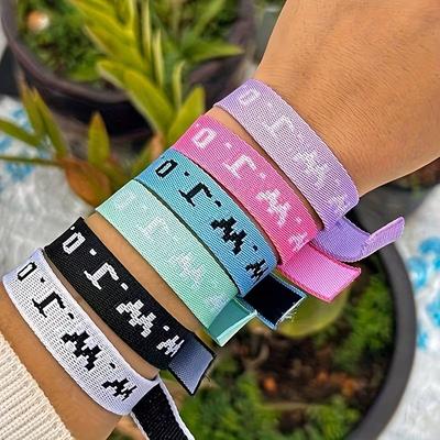 Wwjd Jacquard Hand Rope Bracelet Unisex Sports Bracelet Wrist Strap Cross Decoration Alphabet 2 Pieces Weaving Braid  Jewelry