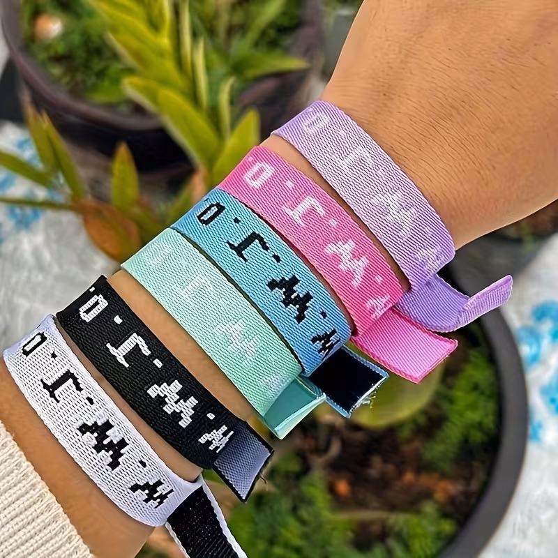 Unisex Sportarmband Wwjd Handgelenkband Weben Jacquard Handseil Armband Zopf Kreuz Dekoration Alphabet 2 Stück Hohe Qualität