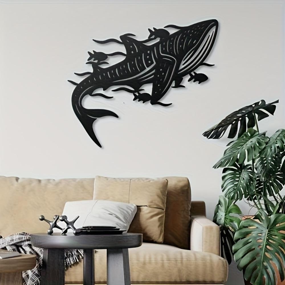 1pc Whale Shark Metal Wall Art Coastal Ocean Home Decor Decorative Item Scene Themed Party Decoration Housewarming Birthday Gift