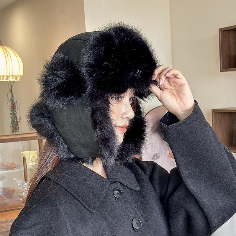 New Autumn and Winter Men's Lei Feng Hat Thickened Cold-proof Plush Warm Ear Protection Plus Velvet Outdoor Travel Women's Hat