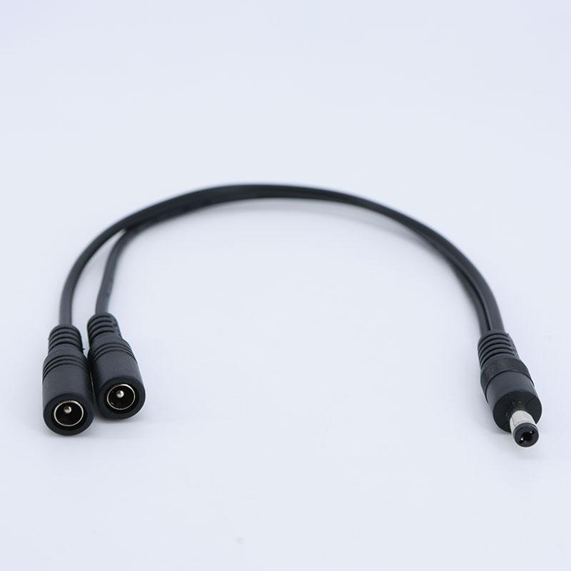 30cm 50cm 1 To 2 Way DC Power Adapter Splitter Cable 5.5mmx2.1mm 1 Male To 2 Female Extension Wire Cord