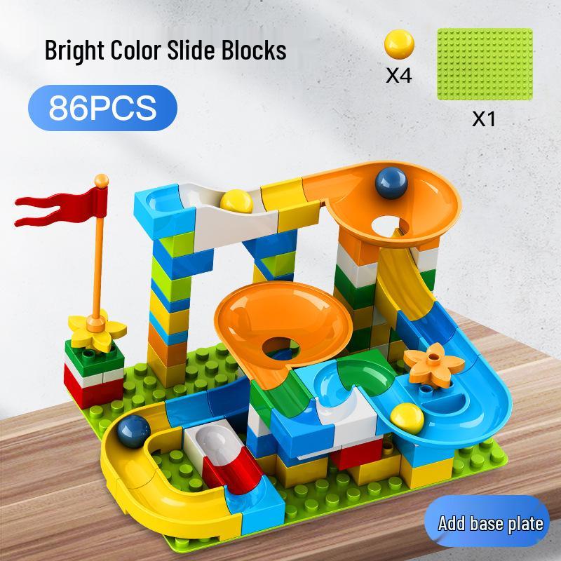 Large Particle Versatile Track Blocks Compatible with LEGO for Children Aged 3-6