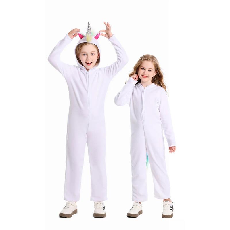 Rainbow Elf Unicorn Cosplay Costume for Children Girls Boys Stage Outfit Kids Halloween Festival Party Dress Up Jumpsuit Pajamas