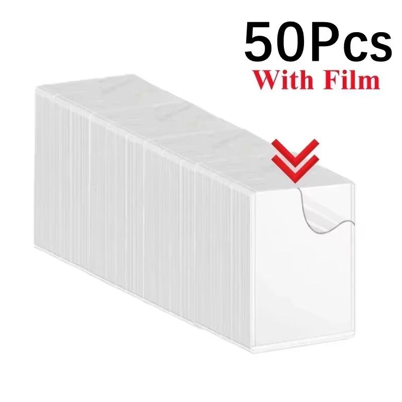 1/25/50Pcs Transparent Korean Kpop Card Sleeve with Protective Film Clear Card Holder Idol Photo Game Card Holders Cover 35PT