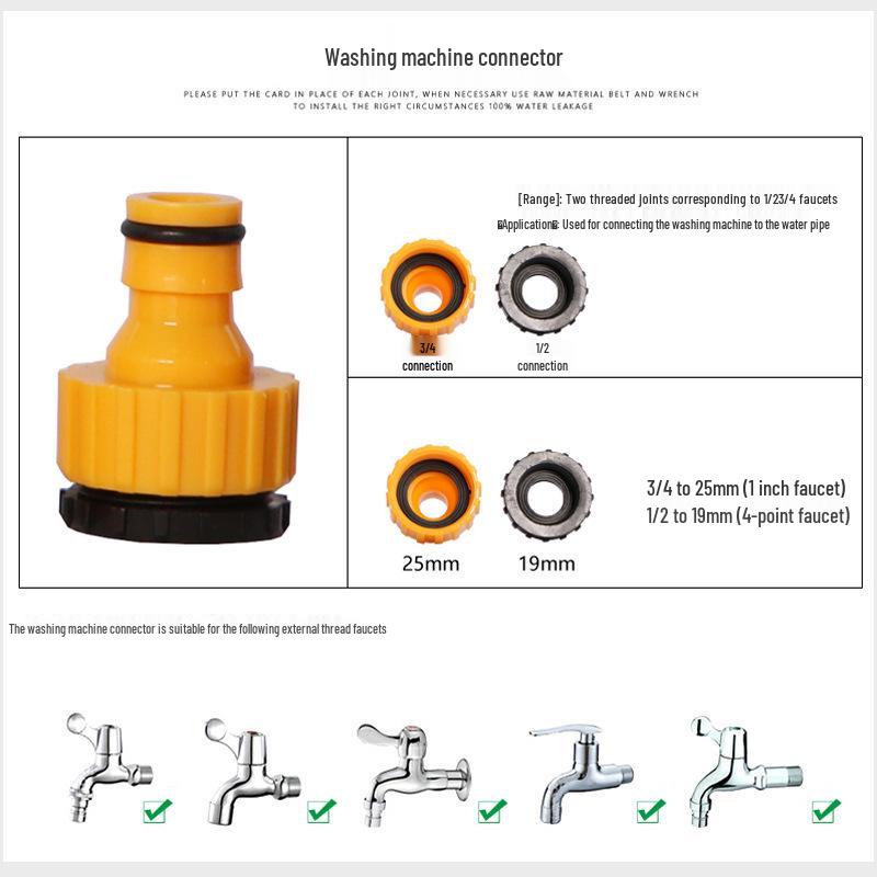 Multi-Function Quick Connector Set: 3/4 & 6 Point Water Gun and Faucet Accessories for Car Wash and Washing Machines