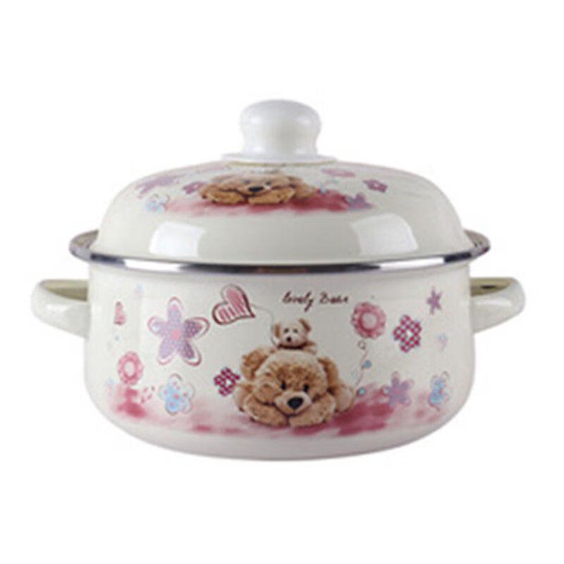GOWKE Happy Bear Enamel Soup Pot