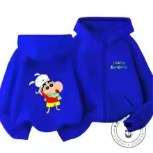 Popular Zipper Hoodie Kawaii Cartoon Print Autumn Trendy Children Wear Crayon Shin Chan 3 14 Years