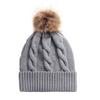 Factory Price MOQ 20 Custom Patch Embroidery logo Cuffed Jacquard Knitted Women Winter Beanie Pom Pom Hats