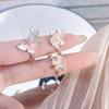 Sweet Flower Butterfly Cool Feeling Enamel Dripping Oil Opening Ring Girlish Feeling Light Luxury High Feeling Niche Index Finger Ring