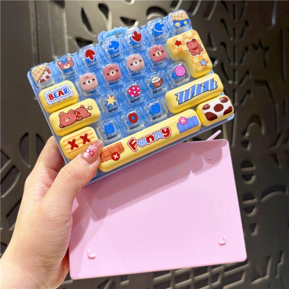 26-key Press Button Toy Keychain Keyboard Toy Cute Stress Relief Decompression Toy  Bag Ornament