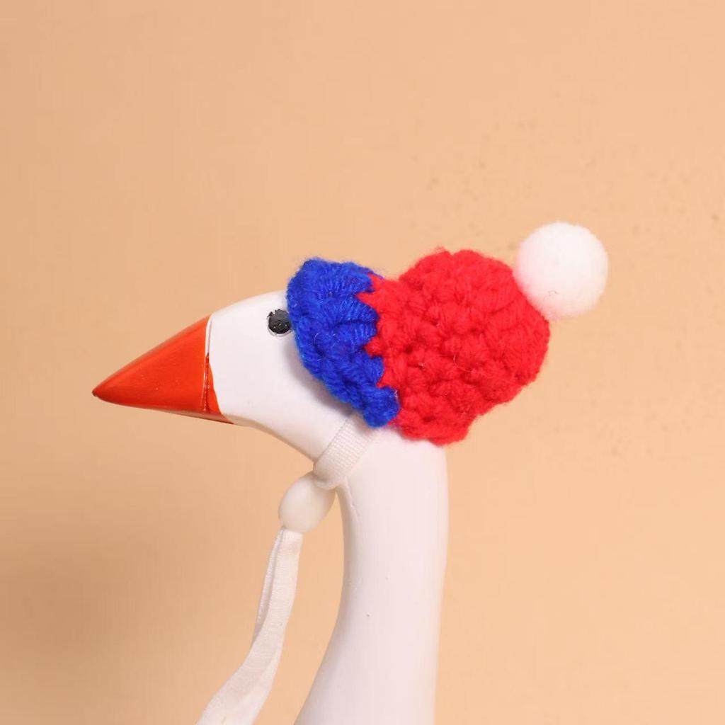 Valentine's Pearl Desktop Goose Set with Mini Knitted Hat & Adjustable Wings Clothing