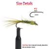 8PCS 12# Chainbead Eyes Flashback Marabou Damselfly Nymph Olive Hackle Nymphs