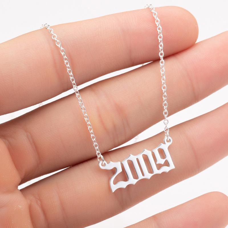 2025 Stainless Steel Year Necklace – Birthday Pendant, Bestie Gift, Versatile Slimming Chain