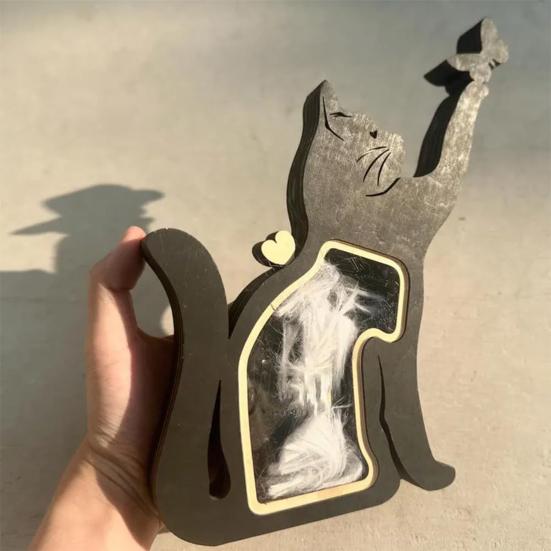 Cat Hair Keepsake Box Wooden Dog Hair Storage Box Pet