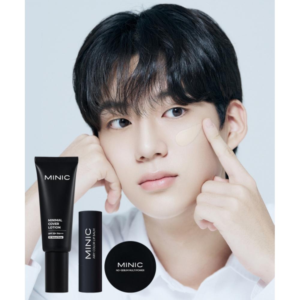 Minic Minimal Cover Lotion 01 40ml + Airy Lip Balm 4.7 G + No Sebum Multi Powder 5G
