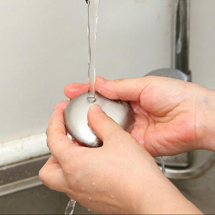 SHOP-STORY - Ecological Deodorizing Soap In Stainless Steel - Usable Indefinitely - Removes Odors of Fish, Garlic, Onion