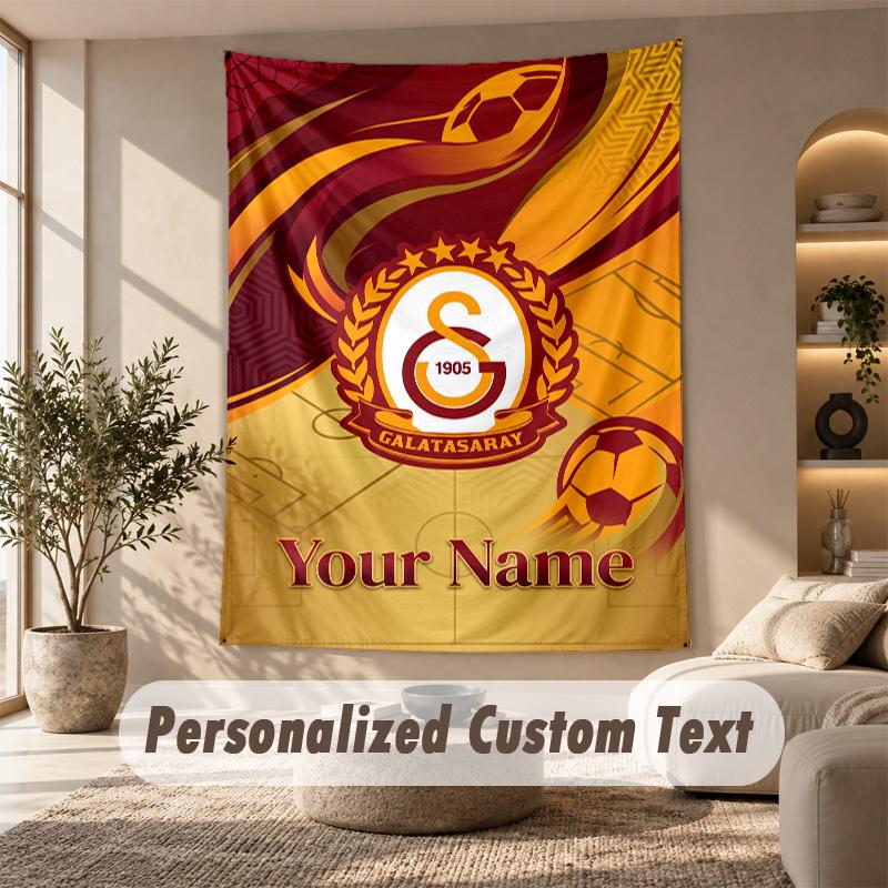 Tapestry Custom Name Text, Wall Hanging Tapestry Home Room DecorGalatasaray FC