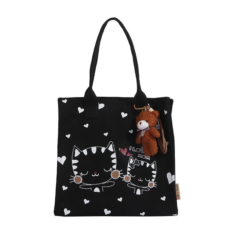 Korean Lazy Style Large Canvas Tote Bag - Fashionable, Versatile, High-End Women's Commuter Shoulder Bag