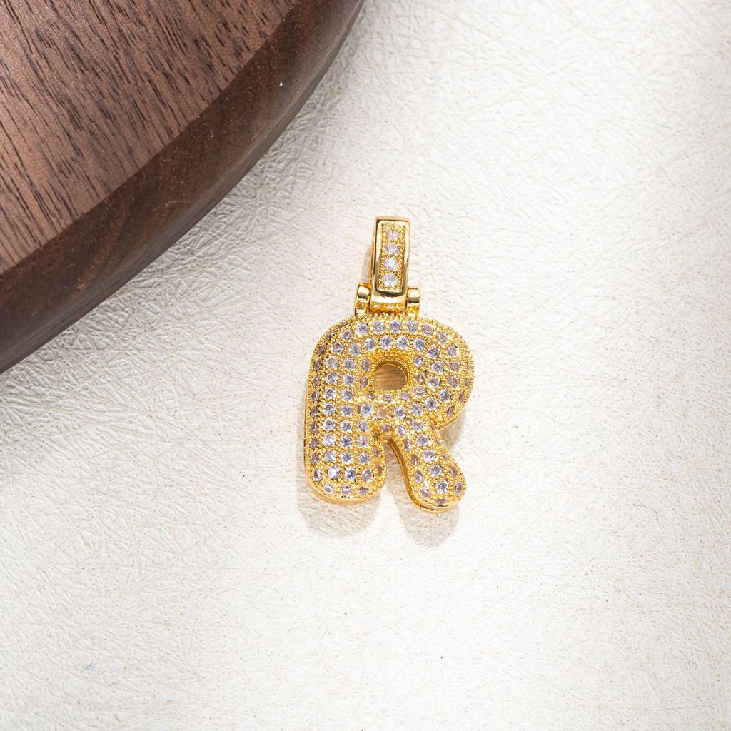 European-American Trend Zirconia Necklace with Inlaid Full Diamond 26-Letter Alloy Women's Pendant