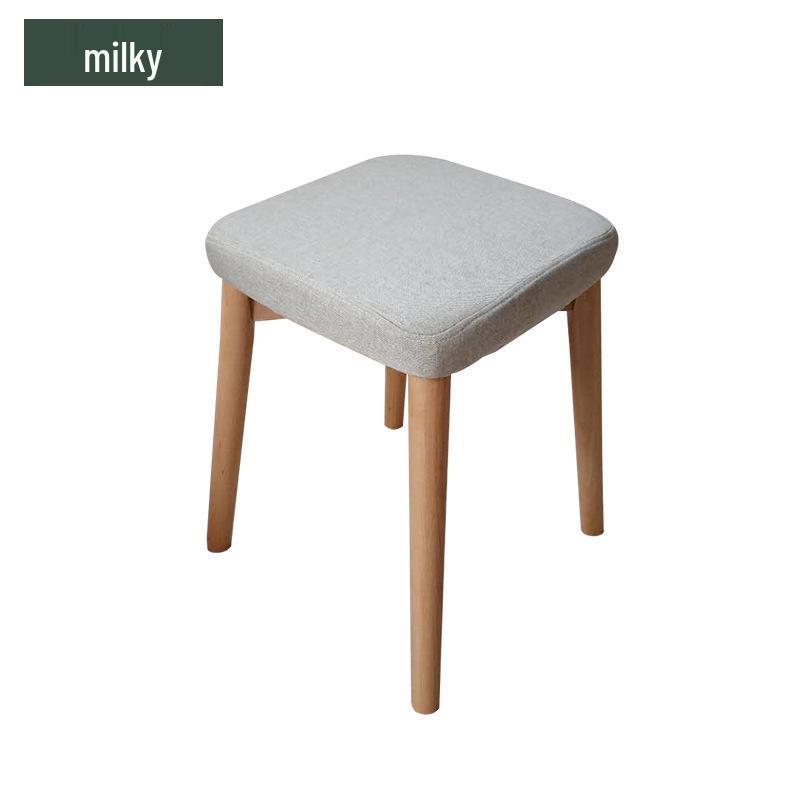 Modern Light Luxury Solid Wood Dressing Stool for Bedroom Makeup Table