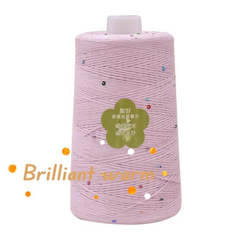 400g/rolka Nici Sequin Dopaminowe Jedwabna Nić Jednolity Kolor Metalowa Nić Sequin DIY Ręcznie Dziane Oddychająca Krótkim Rękawem Nić