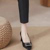 Xiaoxiangfeng with skirt high heels women's 2025 autumn new French rhinestone shoes temperament square head thick heel evening shoes
