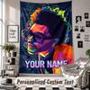Wall Hanging Tapestry With Custom Name & Text, The Weeknd Decorative Tapestry For Bedroom