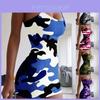 Women Spaghetti Strap Bodycon Mini Dress Sexy Camouflage Sleeveless Summer Dress