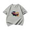 Graffiti Sports Car Graphic Tee Kids 100 Cotton Crew Neck Muticolor T Shirt Short Sleeve Breathable Top For Boys Girls Children