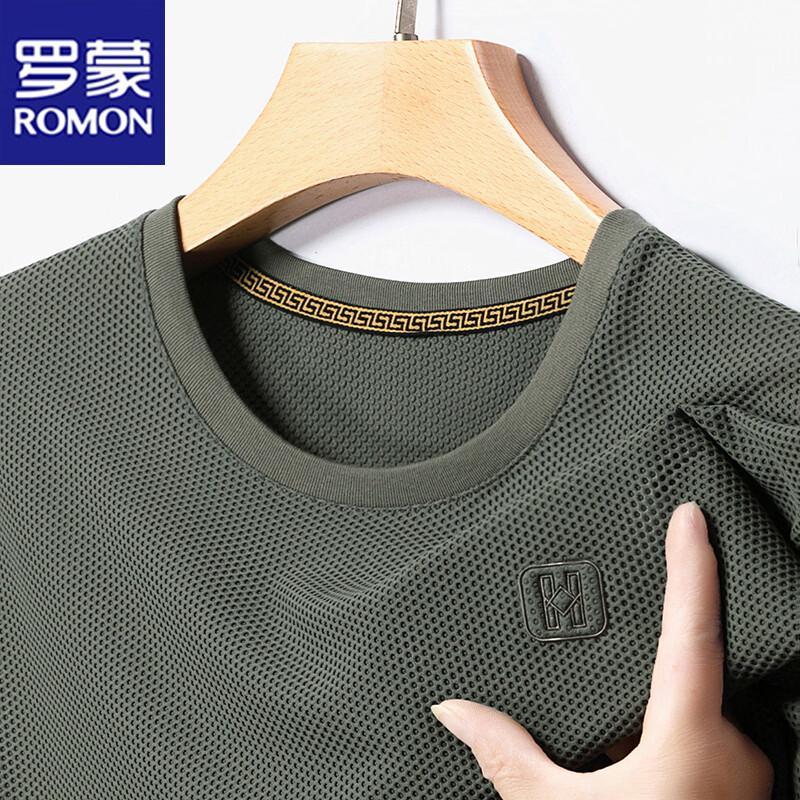 ROMON Men's Summer Ice Silk Short Sleeve T-Shirt