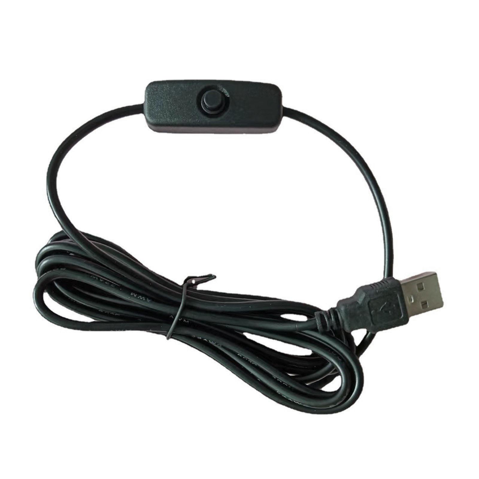 

2m USB Extension Cable with On/Off Switch USB Male to Female Cord for Data Reading and Power Output for USB Headsets C чорний