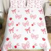Bowknot Girlish Duvet Cover Cherry Cake Cartoon Bedding Set Cute Dots Love Heart Bow-tie Comforter Cover,Pink Kawaii Quilt Cover