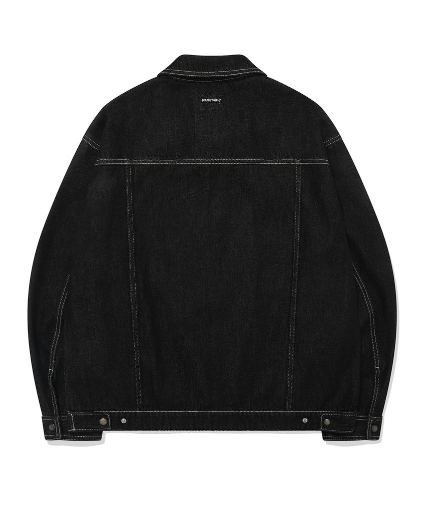 Wacky Willy [24Fw] Denim Trucker Jacket Black
