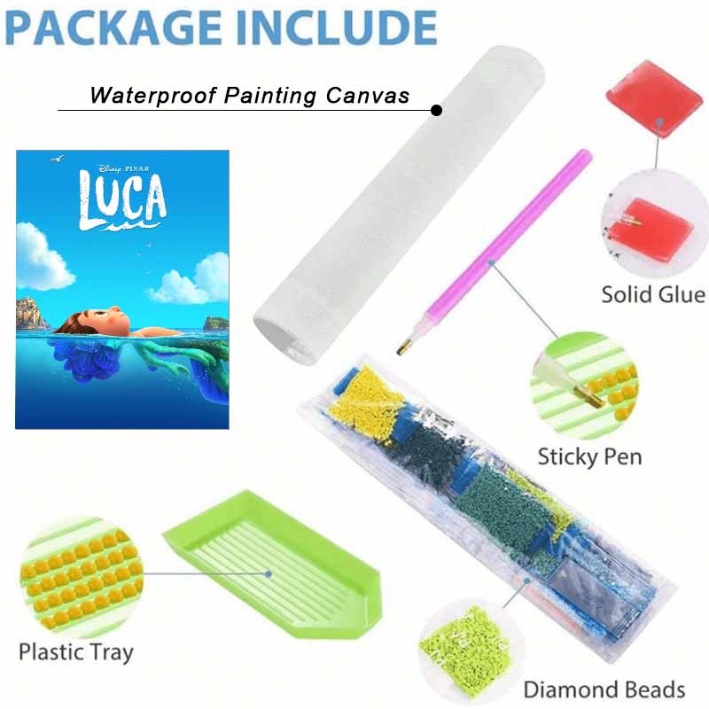 Disney Diamond Painting Kit Luca Sea Monster Hand Embroidery 5D DIY Diamond Art Home Decor Creative Handicrafts Gift Wall Decor