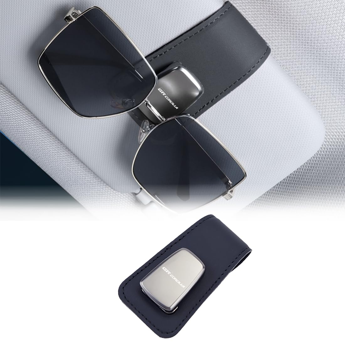 Sunglasses Holder for GR Protects Safe Compatible with 14 Series GR Corolla Easy Car Glasses Holder with Zinc Alloy and PU Durable and Car Accessory чёрный
