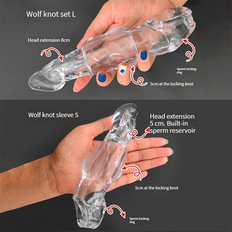 Penis Extension Sleeve Extender 5-8cm Reusable Condoms Soft Delay Ejaculation Penis Extender Dick Sleeve Adult Sex Toys for Men