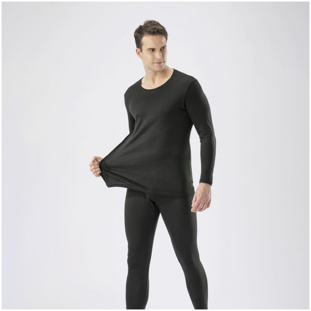 Mizuno Breath Thermo Medium Soft for Daily Crew Neck Long Sleeve Size M Underwear, Heat-Generating Innerwear, Thickness, Use, Shirt, Men's, Black,