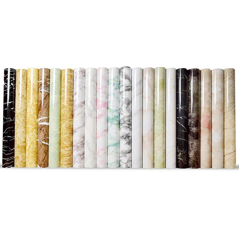 40cm Kitchen wall sticker self-adhesive marble pattern waterproof cabinet stove countertop wallpaper desktop bathroom renovation