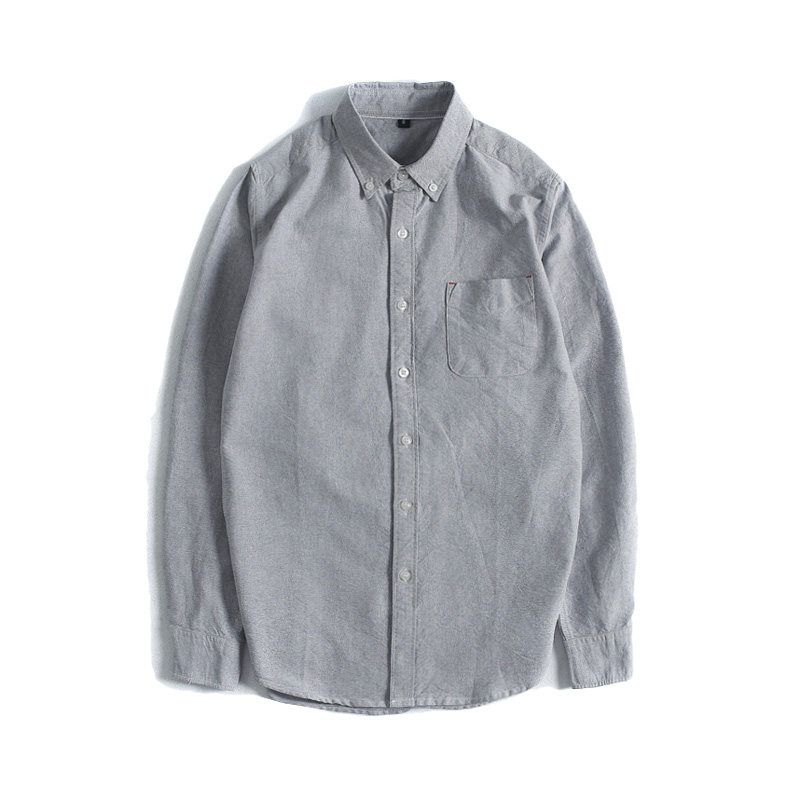 Clothing Factory Balance Cargo with Logo Cut Off Oxford Woven Shirts Men's Long Sleeves Pure Cotton Silm Hong Kong Style Japanese Style Shirt Coat
