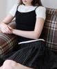Alkialka Smocked Dot Skirt (Black)