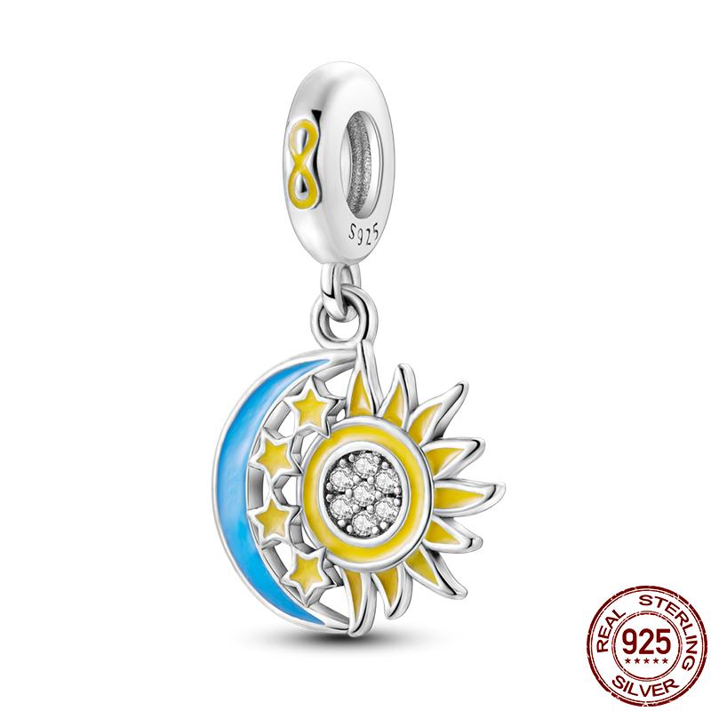 S925 Sterling Silver Luminous Colorful Fireflies Charms Fit  Bracelet Bead DIY Jewelry For Women Gift Hot Sale