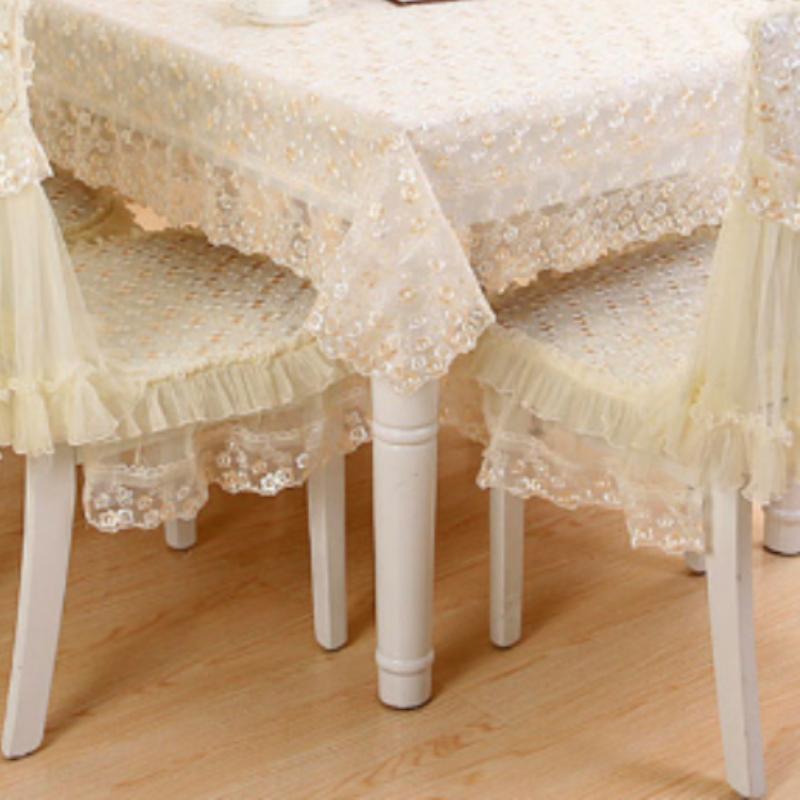 Blume Spitze Tischdecke Stuhl Abdeckung Rechteck Esstische Rock Stickerei Küche Party Home Decor Zubehör Tisch Towerl