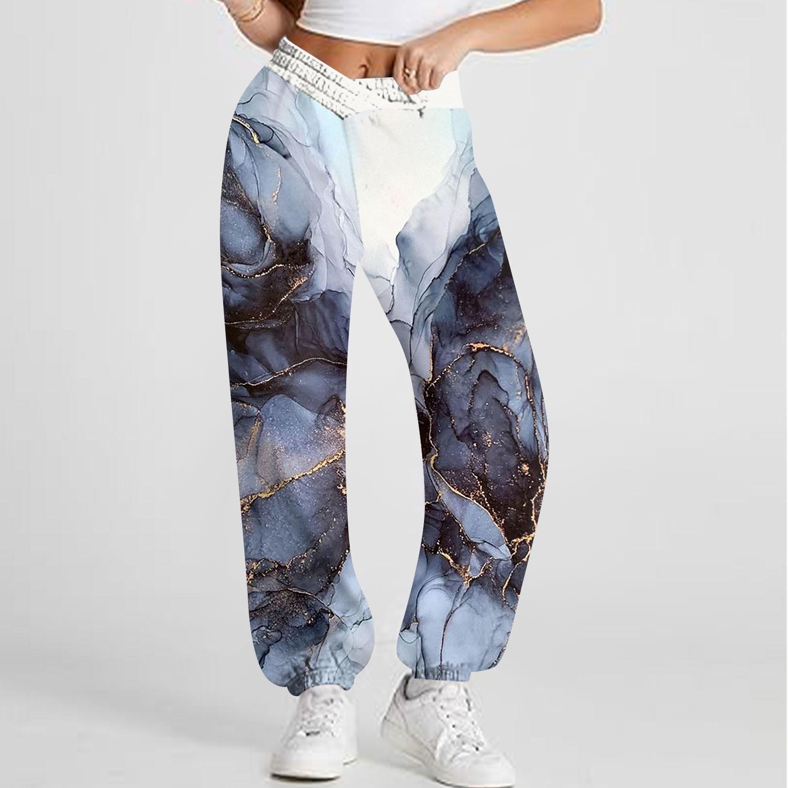 

Женские повседневные модные спортивные штаны с принтом, спортивные штаны, брюки, эластичные брюки с завязками на талии XL
