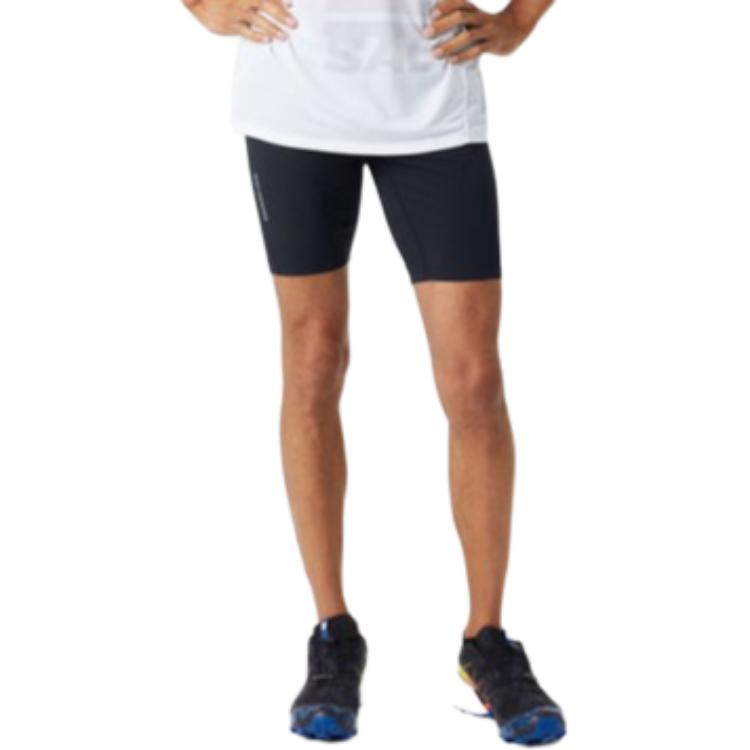 Salomon Solid Color Breathable Three-Quarter Sports Shorts Men shorts Deep-Black LC2189500