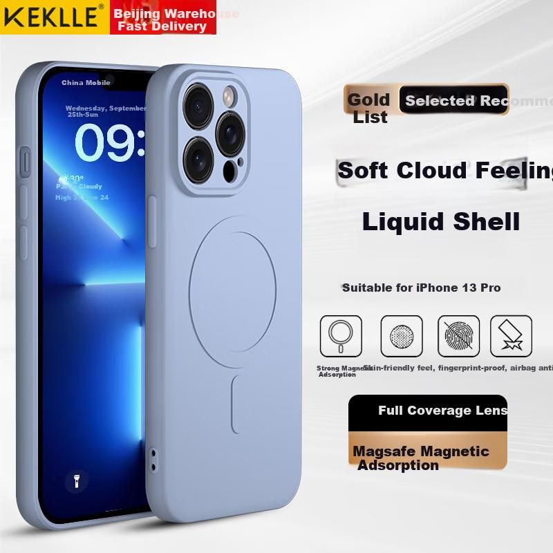 IPhone 13 Pro Case, Apple 13 Pro Protective Cover, Skin-Friendly Cloud-Feel Silicone Magnetic Full-Cover Soft Case Protective Cover, Lavender Purple