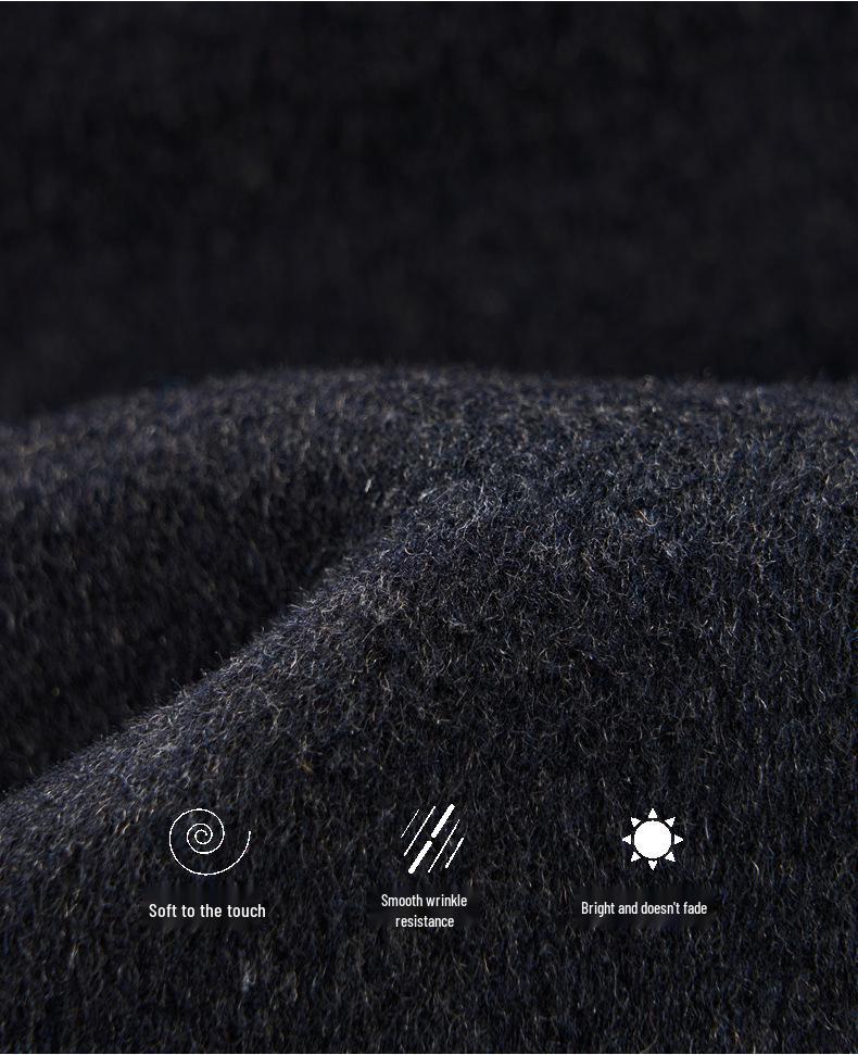 Brand Men's Double-Faced Wool Overcoat - Autumn/Winter 2025, No-Iron Lapel, Business Casual for Middle-Aged Dads