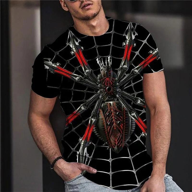 Summer Fashion Men's T-shirt Graffiti Pattern 3D Flower Print Casual Loose Outdoor Boy Short Sleeve Tees Top Pullover